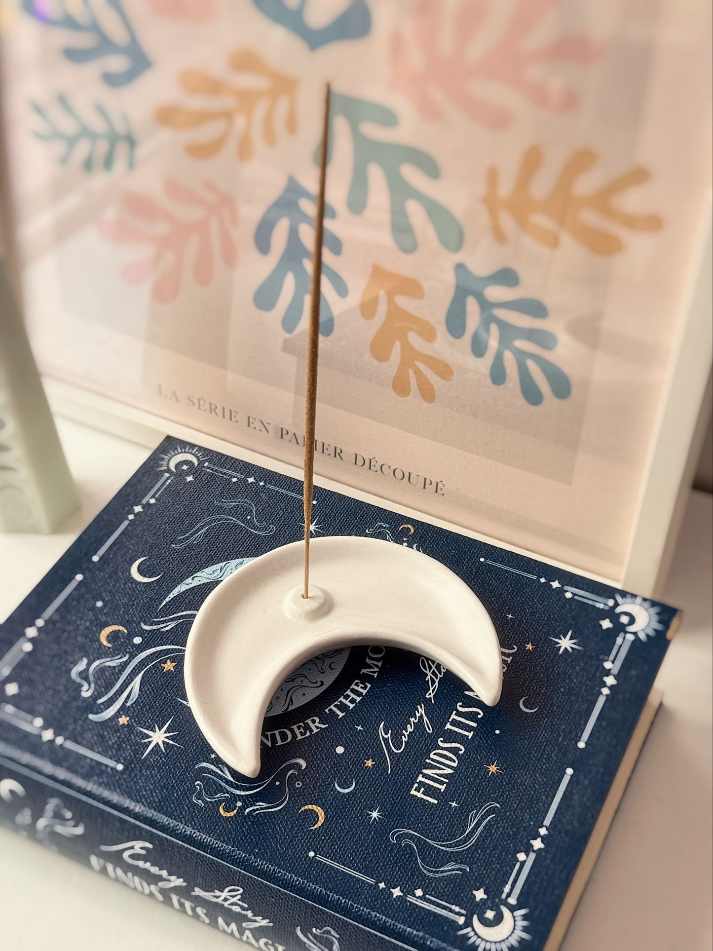 Piattino porta incensi luna