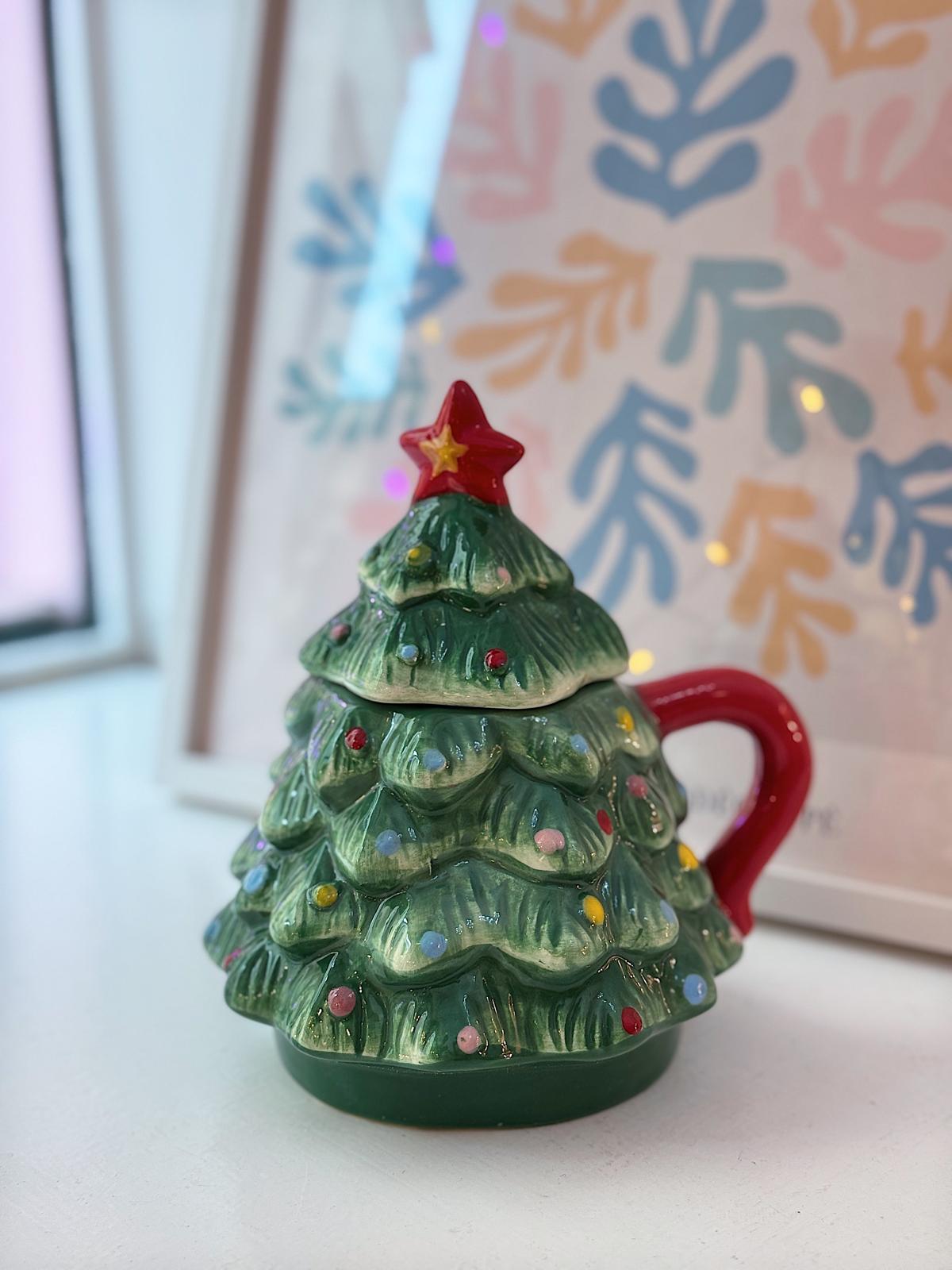 Tazza albero di Natale con coperchio a stella