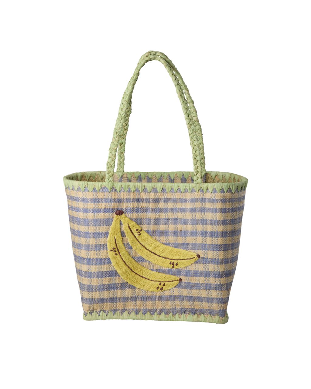 Borsa rafia celeste con banane