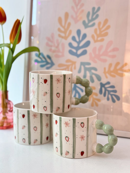 Tazza fragoline in porcellana