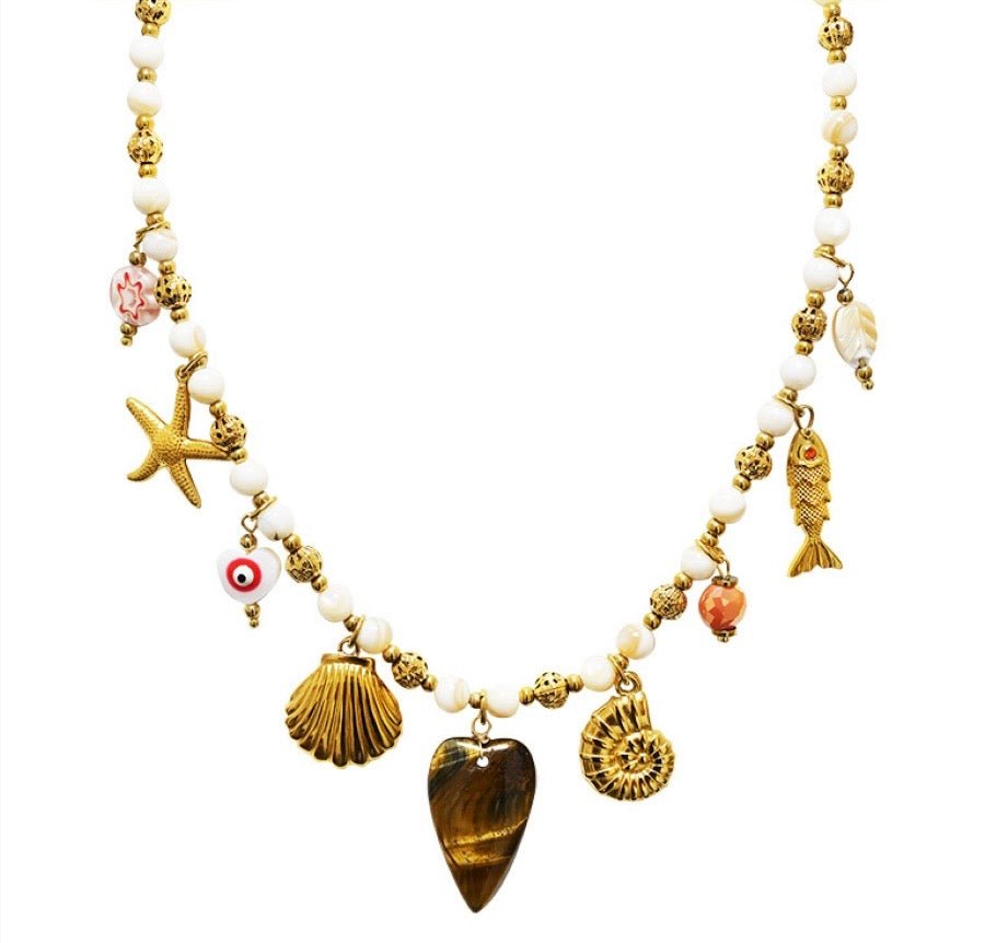 Collana charms marini & cuore