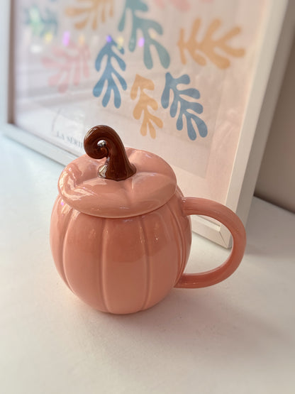 Tazza zucca rosa con coperchio