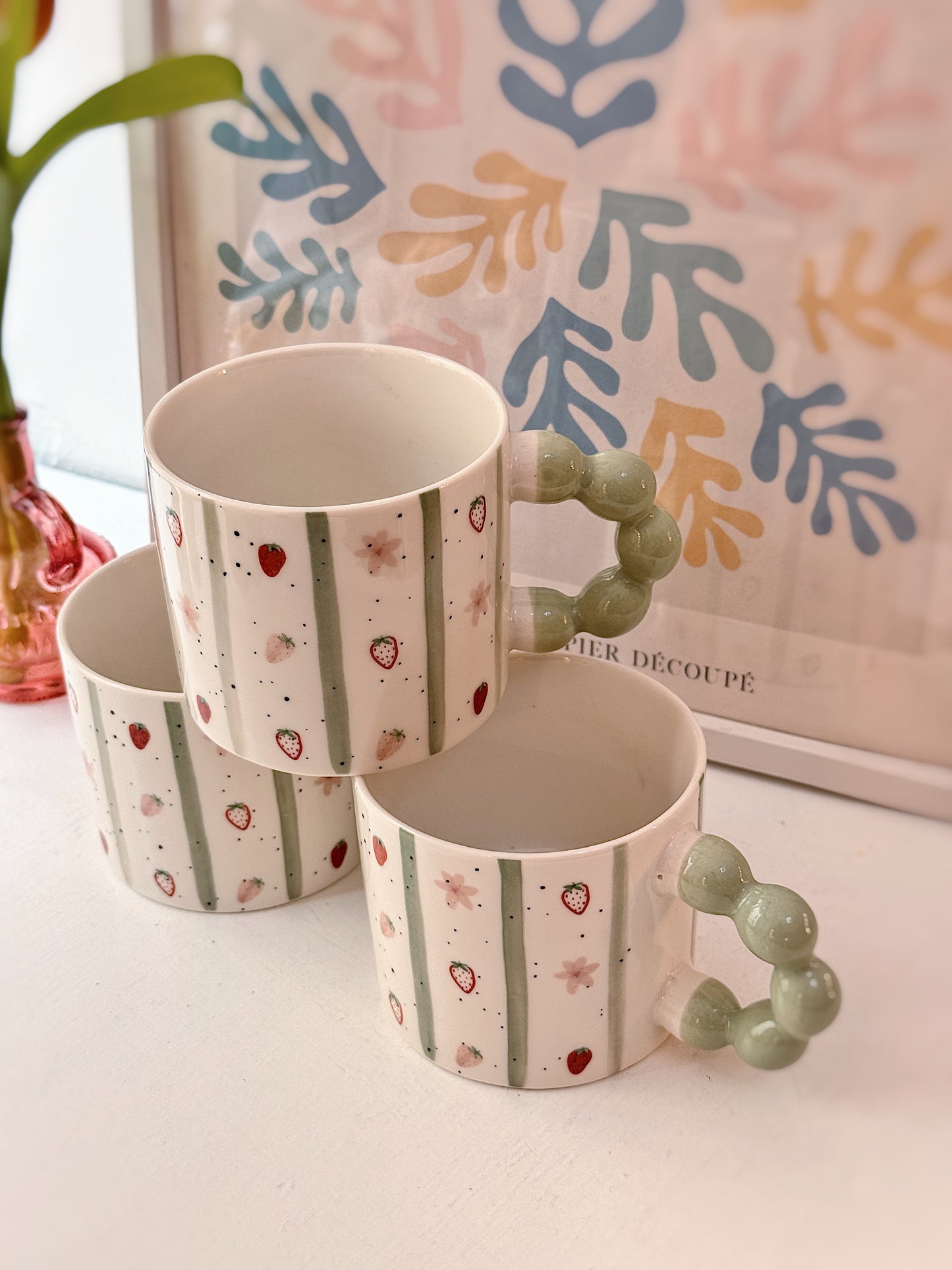Tazza fragoline in porcellana