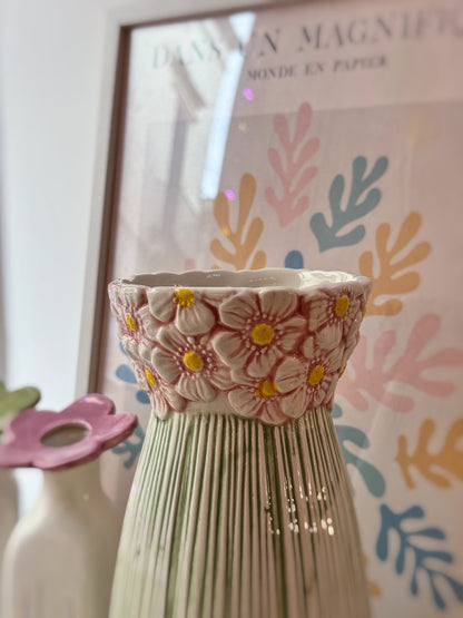 Vaso margherite rosa o giallo