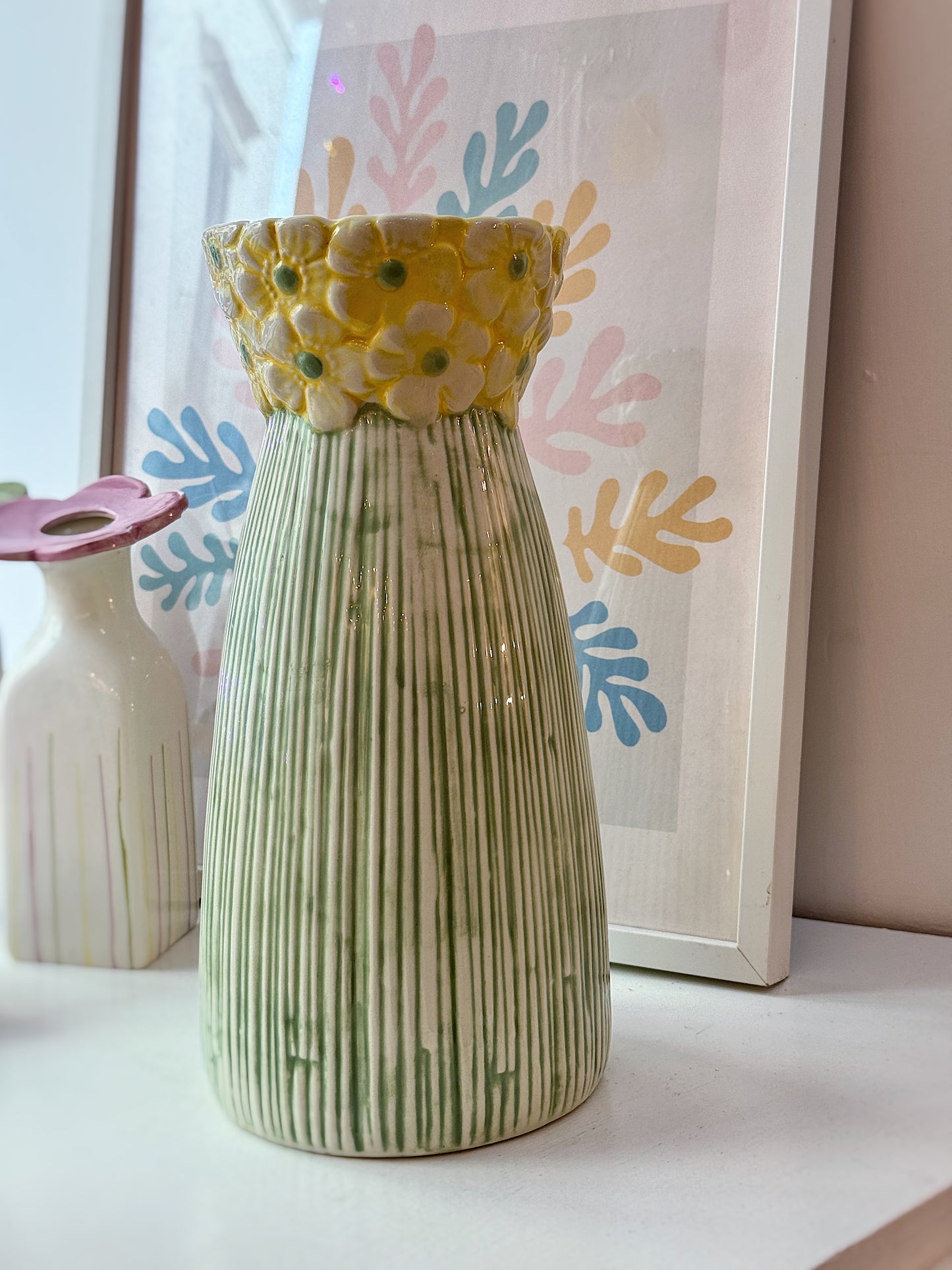 Vaso margherite rosa o giallo