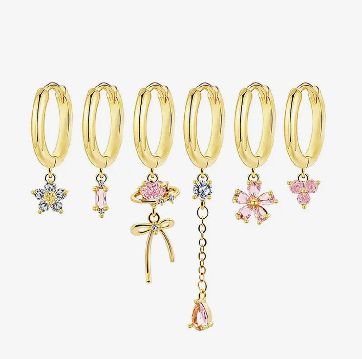Set orecchini con ciondoli gold/silver