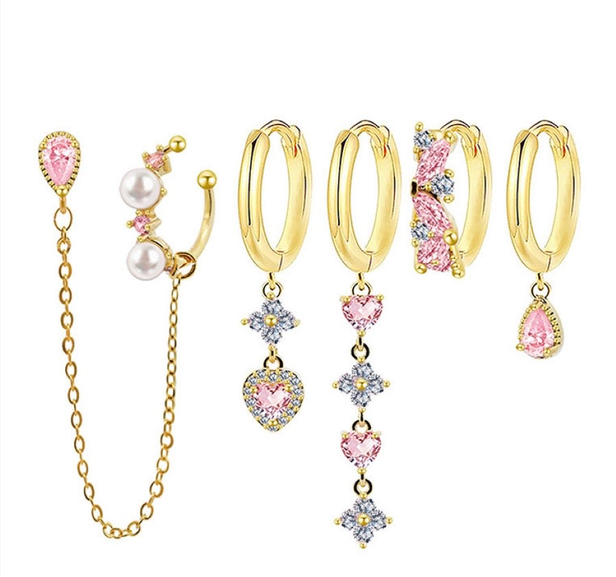 Set orecchini con ciondoli pink lovers