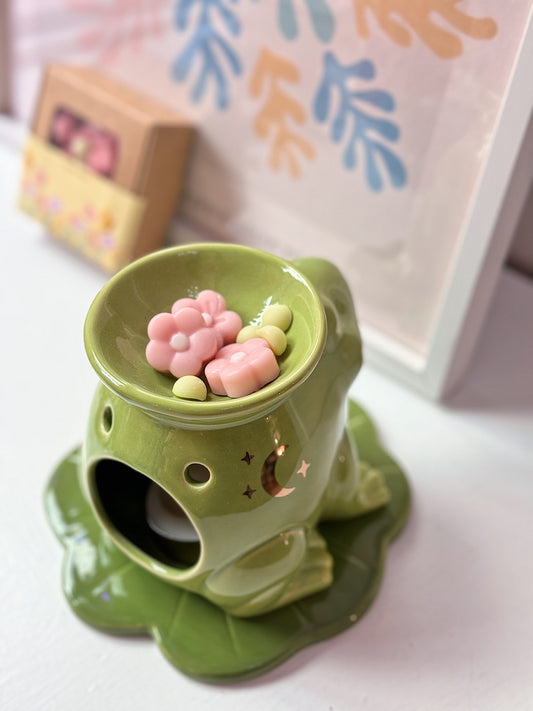 Bruciaessenze rana con piattino