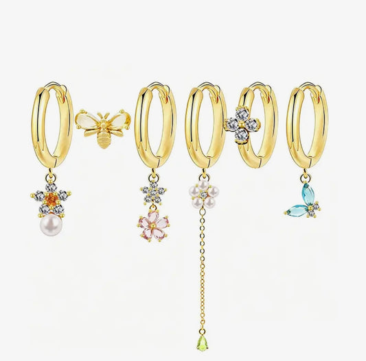 Set orecchini con ciondoli prato fiorito
