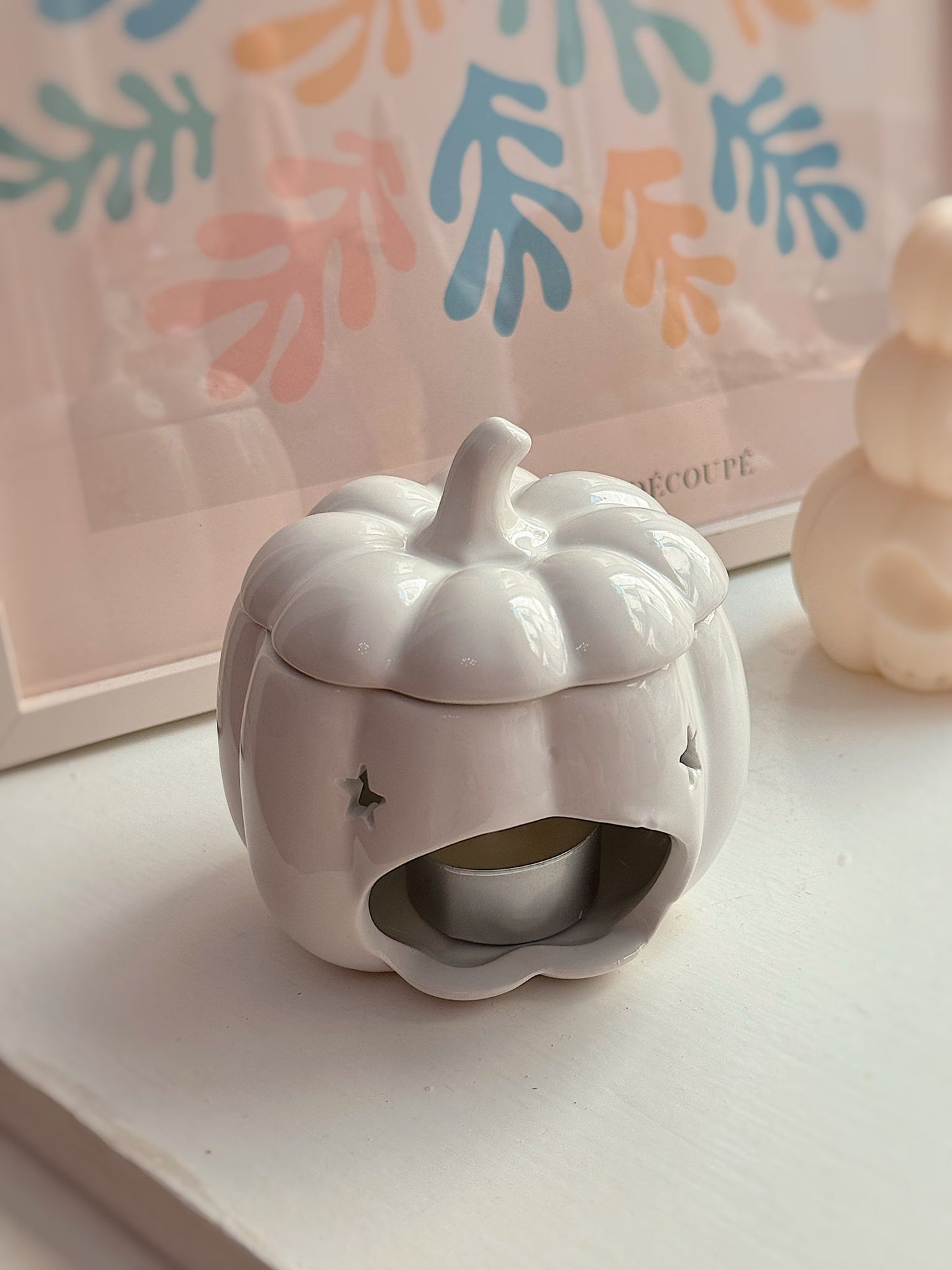 Bruciaessenze zucca arancione o bianco