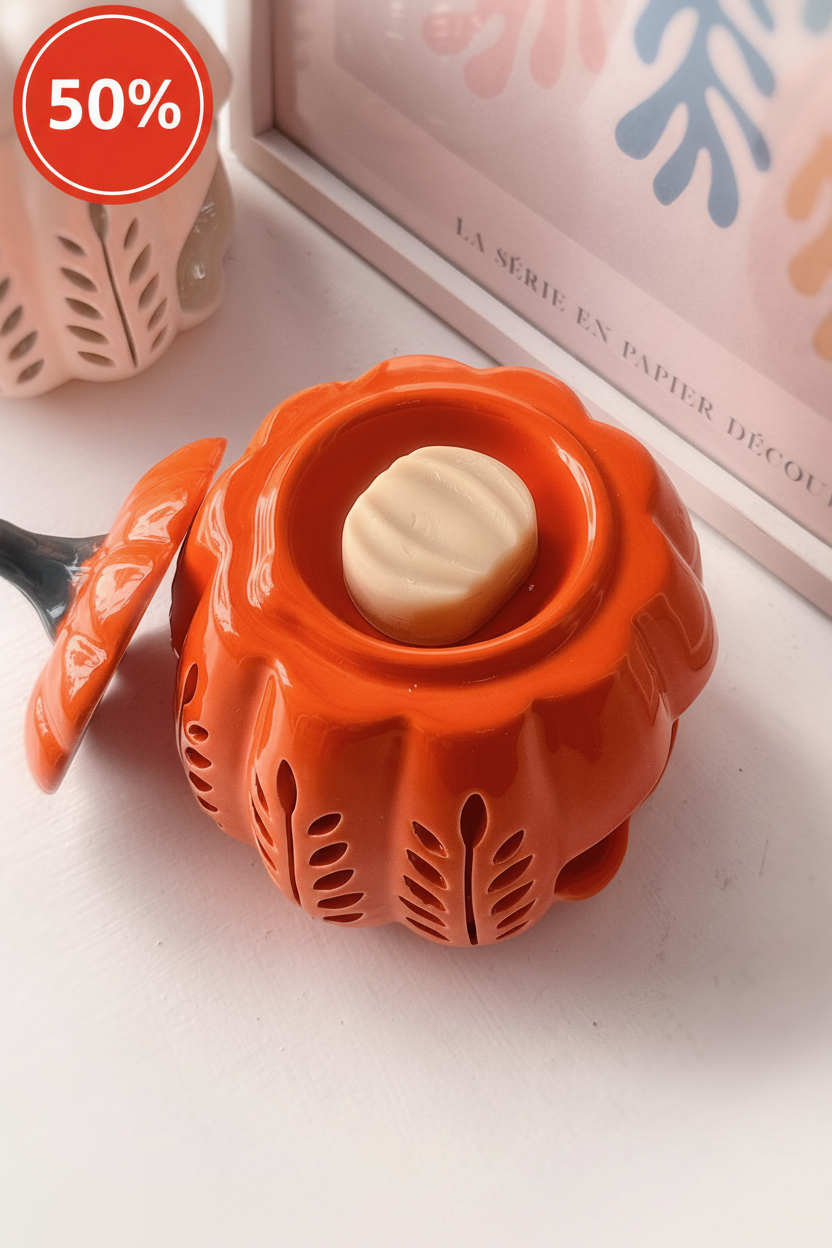 Bruciaessenze zucca intagliata arancione