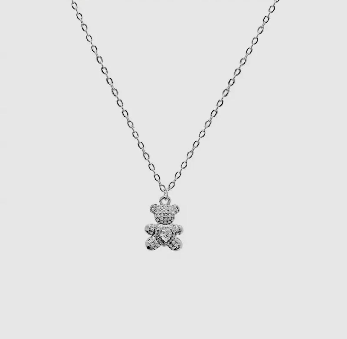 Collana orsetto in acciaio inossidabile gold o silver