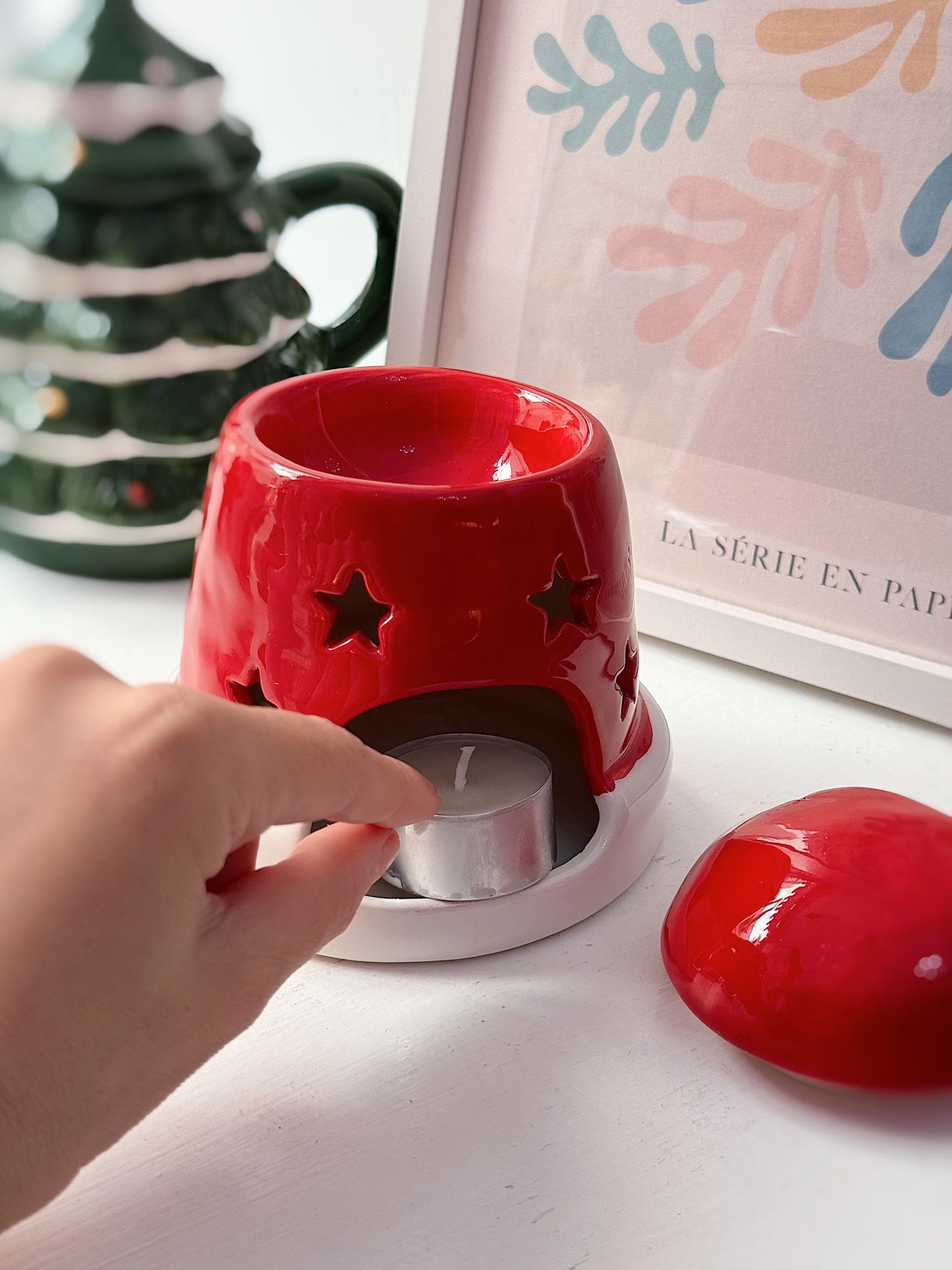 Bruciatore di essenze cappello Babbo Natale