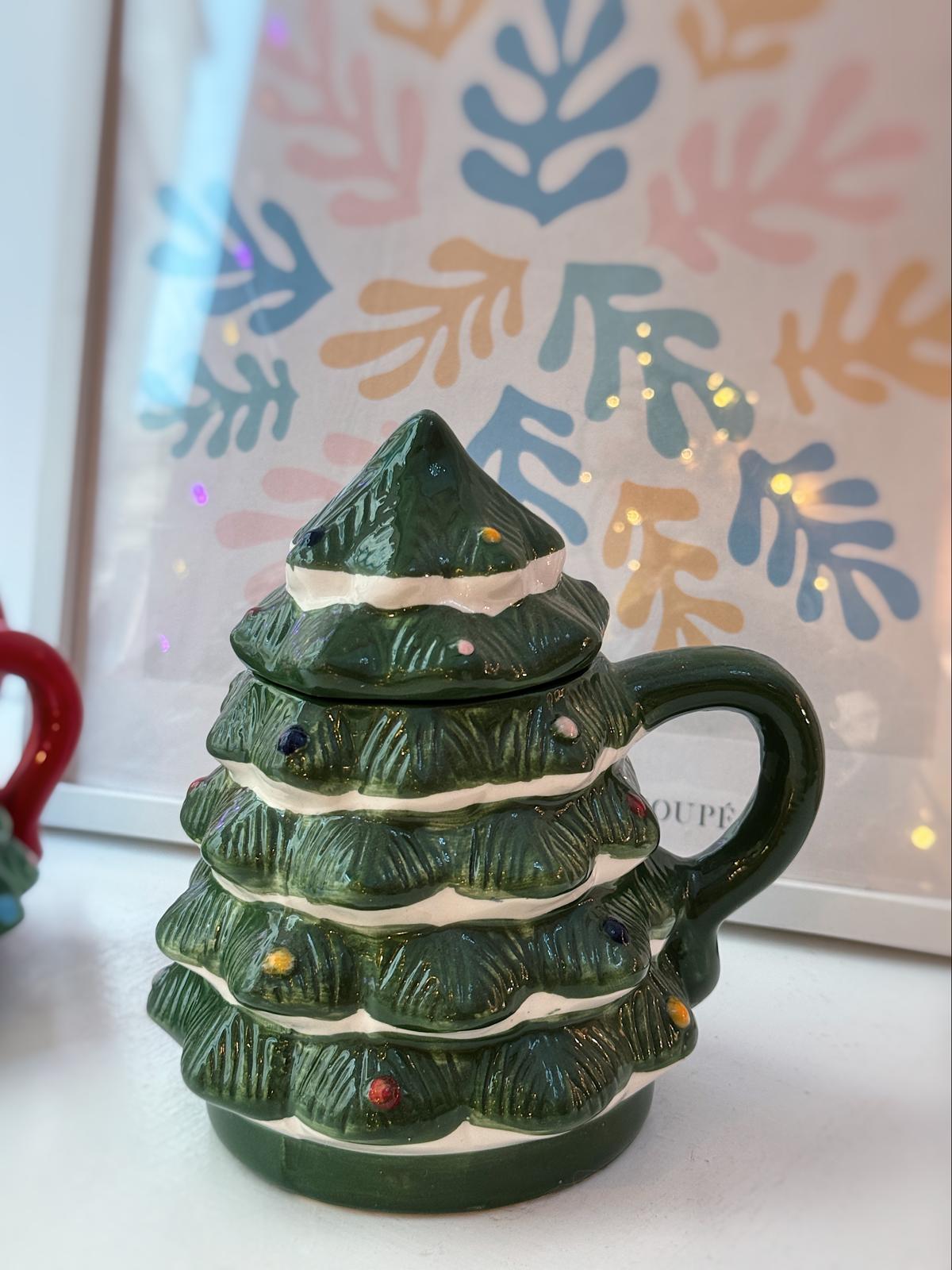 Tazza albero rosa o verde con palline