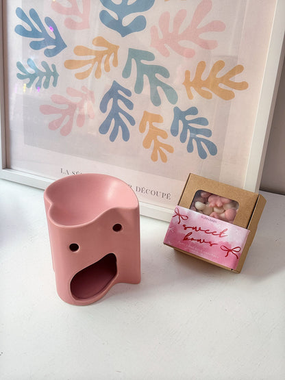 Bruciaessenze cuore rosa opaco