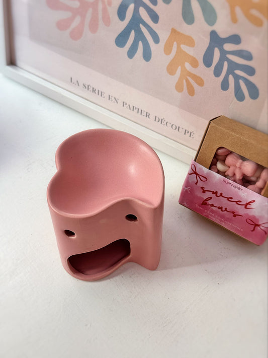 Bruciaessenze cuore rosa opaco