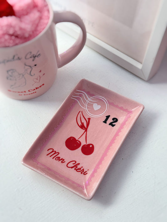 Portagioie con francobollo ciliegia