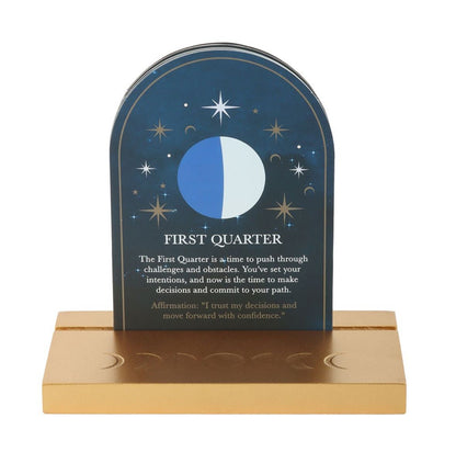 Set 8 carte fasi lunari con supporto